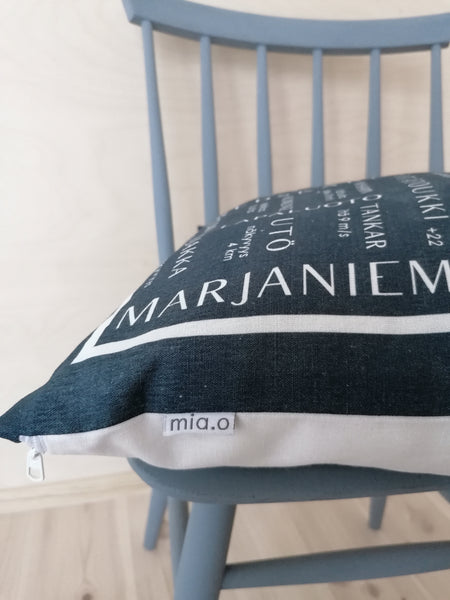 Siniharmaa Merisää - tyyny, Mia.O 
