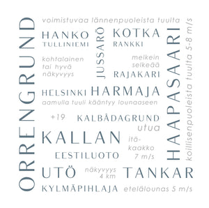 merellinen kangas, koristetyyny